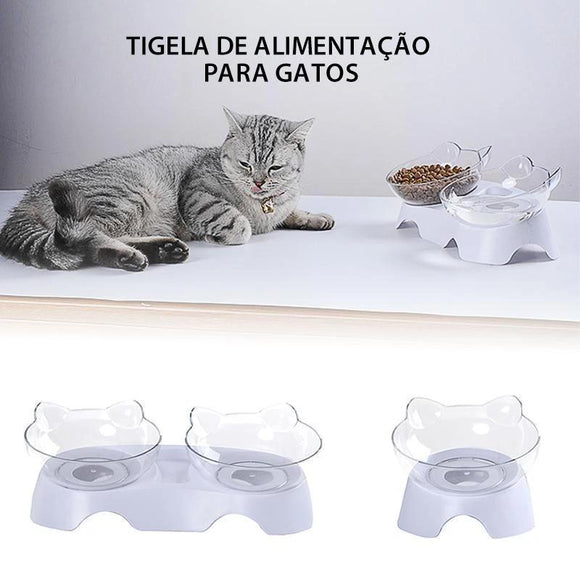 Tigela De Alimentação Para Gatos (Simples / Dupla)