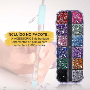 Caneta Para Aplicação De Cristais e 2000 Mini Cristais acrílicos